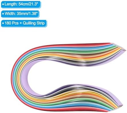 PATIKIL 180pcs Quilling Strips Paper 1 3/8"(35mm) 54cm Origami Paper Quilling Strip for Art DIY Hand Craft 36 Colors - Image 2