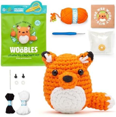 The Woobles Beginner Crochet Kit with Scissor - Felix the Fox by TheWoobles