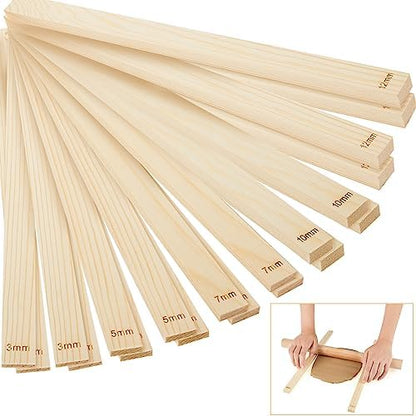 Sasylvia 20 Pcs Clay Pottery Rolling Pin Guides,5 Size,Wood Color by Sasylvia