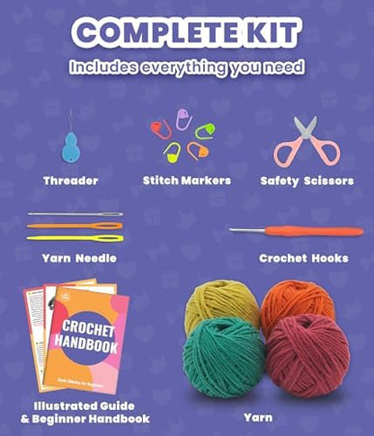 PAITIN Crochet Starter Kit – Easy DIY Craft Set for Adult Beginners, Handmade Yarn Art Project with Video Guidance (Leaf Coaster) - Image 3
