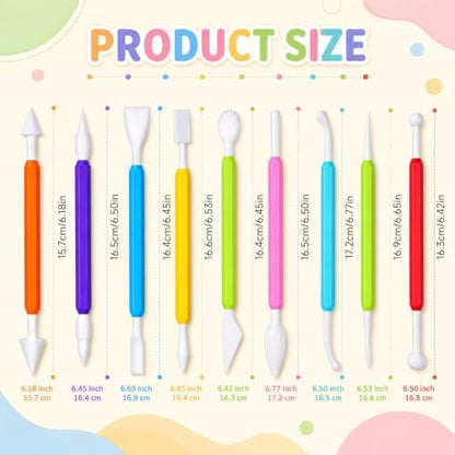 18 PCS Modeling Clay Tools, Double-Ended Air Dry Clay Sculpting Tools Polymer Clays Tool Kit for Beginners Professional Modeling Shaping Dotting Carving Pottery DIY Craft Projects - Image 2