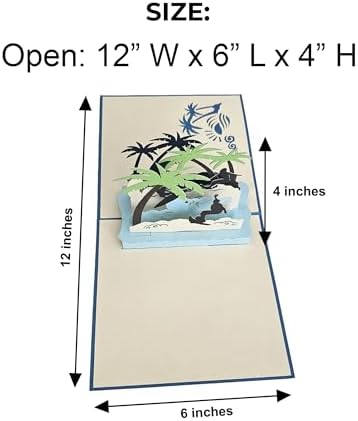 iGifts And Cards Surfing Adventure 3D Pop-Up Card – Big Wave Surprise 6 x 6 - Image 3