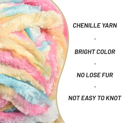 Chenille Velvet Soft Yarn Candy 1 Pack - Image 2