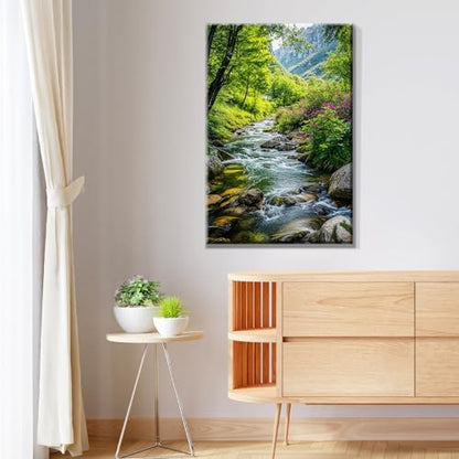 JOOZ Landscape Paint by Numbers Kit for Adults with Frame Mountain Paint by Number with Easel Forest Oil Painting Kits for Home Wall Decor 8 x 12 Inch - Image 6