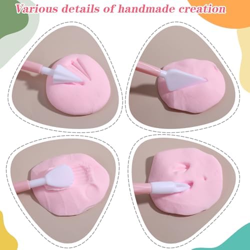 8 Pcs Clay Sculpting Tools Kit Fondant Sculpting Tool Set Air Dry Clay Tools Double Head Pottery Modeling Clays Carving Tool Plastic Cake Decorating Pens for Flower Modeling Baking Crafts Adult Pink - Image 5