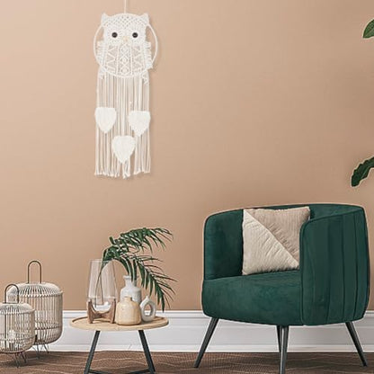 INFUNLY Owl Macrame Kit - All in One Wall Hanging Starter Set for Adult Beginners - Boho Macrame Supplies for Living Room & Bedroom Decoration - Image 4