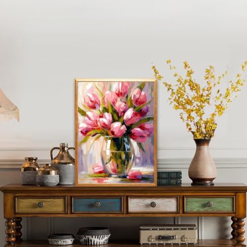 Nancency DIY Paint by Number for Adults,Painting Kits for Adult,Color by Numbers,Paint by Number Canvas Crafts Watercolor for Beginner Room Decor (Flower) - Image 2