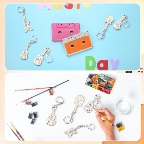 RattanView 24 Pcs Guitar Craft Keychains DIY Keychain, 12 Styles - Image 5