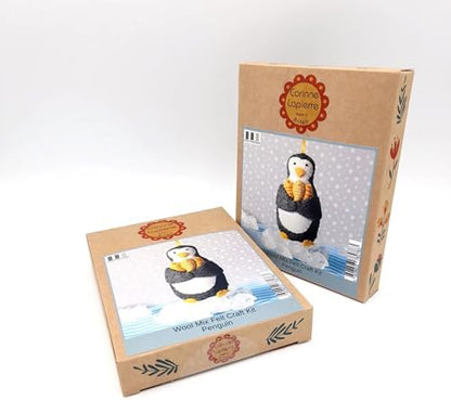 Wizardi Beginner Felt Craft Mini Kit for Adults - Penguin. Bird Felting Kit 7x9cm. Felting Tools. Wool Felting Supplies. Wool Felt. MKPGN1F Corinne Lapierre - Image 5