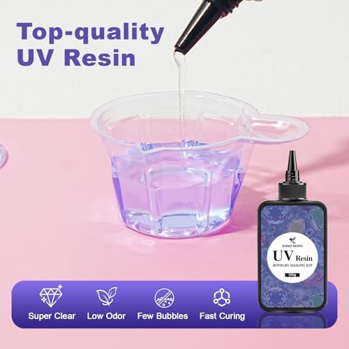 UV Resin Jewelry Making Kit - KHKD RESIN 250g UV Resin Kit with Light - Image 5