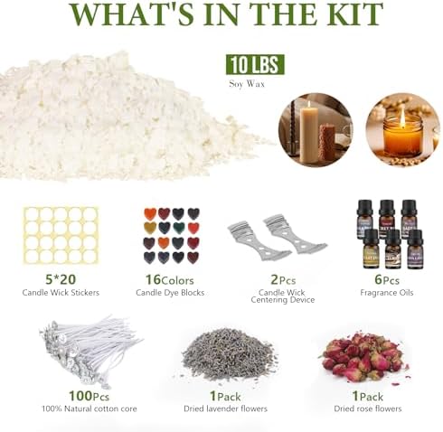 FUHITIM Soy Candle Wax Kit for Candle Making 10 lbs Bag - Image 2