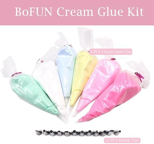 BoFUN Whipped Cream Glue Kit, Decoden Cream Clay for Crafts Supplies DIY - Image 2