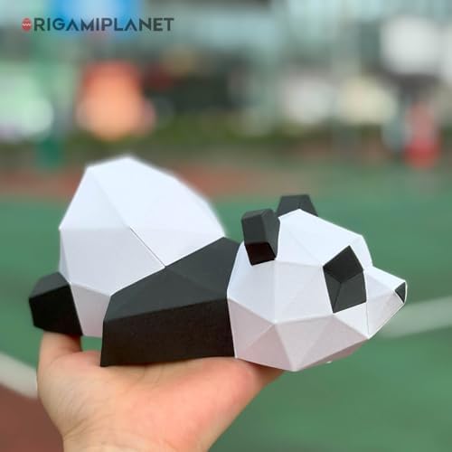 3D Panda Papa Origami Paper Craft Kit, Fun DIY Pre-Cut 3D Paper Art Model for Teens & Adults, Easy Handmade Animal Figurine Sculpture Gift Set for Bookshelf Decoration - Image 6