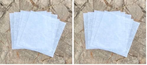 Natural Fiber Mulberry Paper Sheets 6 x 6 Inches, 50 PCS Handmade Craft Paper for Origami, Scrapbooking, Card Making, DIY Decoration, Mixed Media Art (White Color, 6x6 Inch) (Pack of 2) by RATREE888