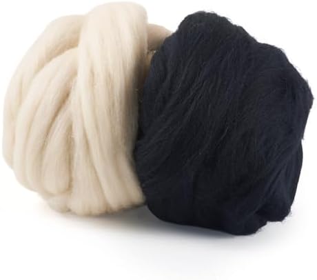 100G Needle Felting Wool Black Wool Roving for Needle Felting Beige Soft Spinning Wool Bulk for Felting DIY Crafts Hand Spinning Supplies - Image 7