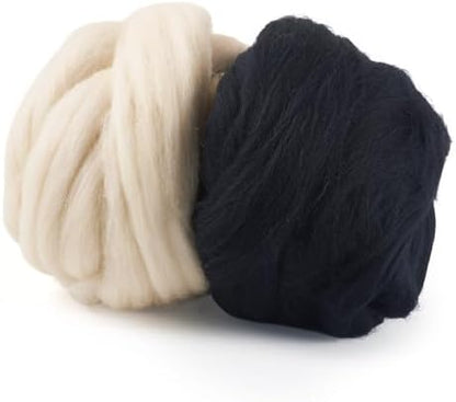 100G Needle Felting Wool Black Wool Roving for Needle Felting Beige Soft Spinning Wool Bulk for Felting DIY Crafts Hand Spinning Supplies - Image 7