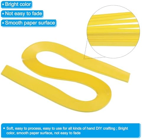 PATIKIL 720pcs Quilling Strips Paper 1/8"(3mm) 21"(54cm) Origami Paper Quilling Strip for Art DIY Hand Craft Christmas, Lemon Yellow - Image 3