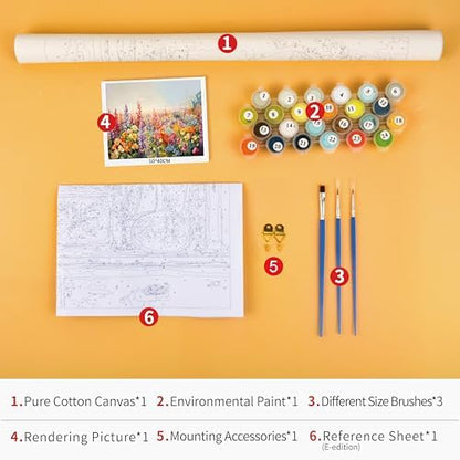 TUMOVO Adults' Paint-by-Number Kits Garden Full Bloom Painting by Number - Image 3