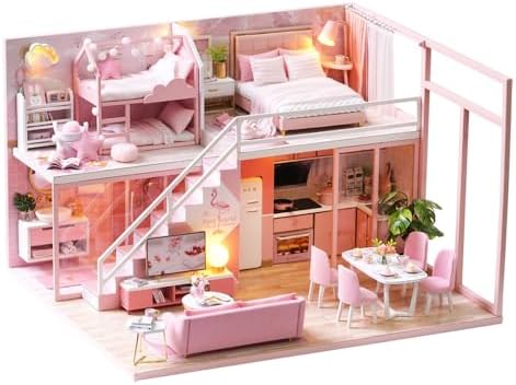 DIY Miniature Dollhouse Kit with Furniture Plus Dust Proof & Music Movement by TuKIIE