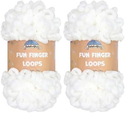 JubileeYarn Fun Finger Loops Yarn - White - 2 Skeins by BambooMN