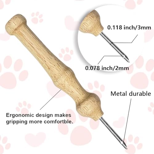 BEUNITONE 2Pcs Cute Cat Punch Needle Kit for Beginners, Starter Embroidery Kits with Frame & Instructions, Needle Felting Kit Poke Art for Adults DIY Handmade Craft for Coasters, Bags, Clothes Decor - Image 3