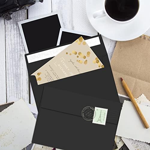 70 Packs of Invitation Envelopes, A2 Envelopes Black, Postcard Envelopes for 4.5x5.5 Cards, Envelopes for Invitations, Self Seal for Photos RSVP, Greeting Cards - Image 7