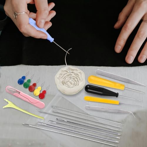 24PCS Candle Making Supplies with Plastic Storage Box Big Eye Long Wick Needle for Candles &Silicone Mold,Punch Needle with Hook Eye,Candle Tool Kit for Beginner,Wicks Placing Tube,Stirring Spoon - Image 5