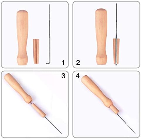 Phinus 30 Pcs Needle Felting Kit, Wool Felting Needles, 3 Sizes: 3.58/3.39/3.07 inch, Grey, Sharp Point, Iron Material - Image 4