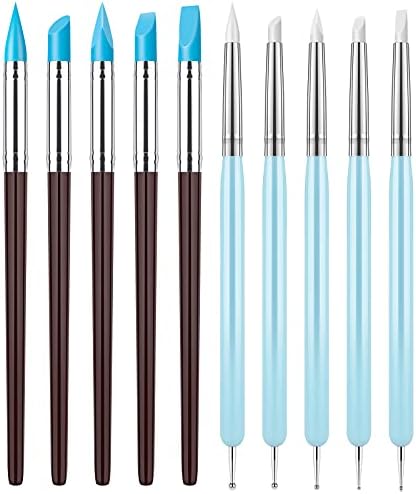 Clatoon 10Pcs Silicone Clay Sculpting Tool, Modeling Dotting Tool by Clatoon