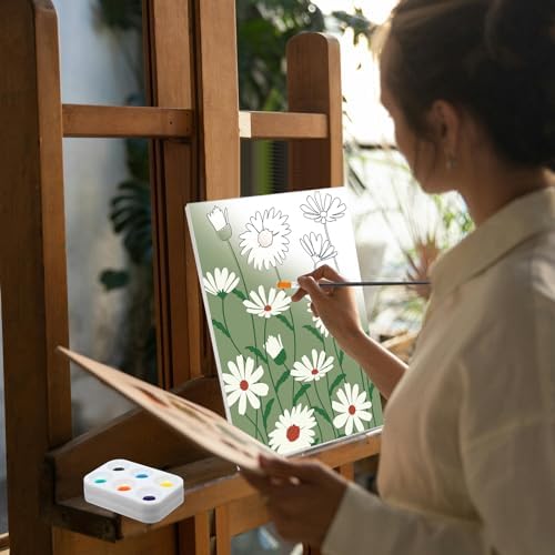 Ctosree 12 Sets Pre Drawn Canvas Kit for Painting,Flower,8 x 10 in - Image 5