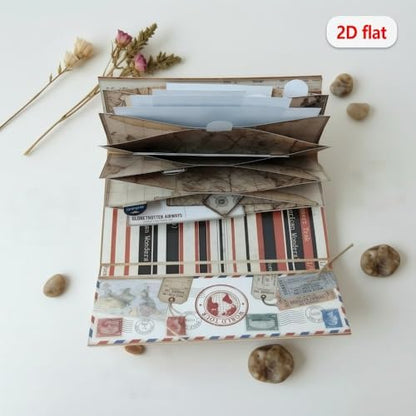 Accordion Folio Mini Project,Folio Booklet Craft Kit, Junk Journal Kit, Scrapbooking Supplies, Journaling Decor, Mini Folio Writer Folder Project, Arts & Crafts Gifts, Handmade Decor Accessories - Image 6