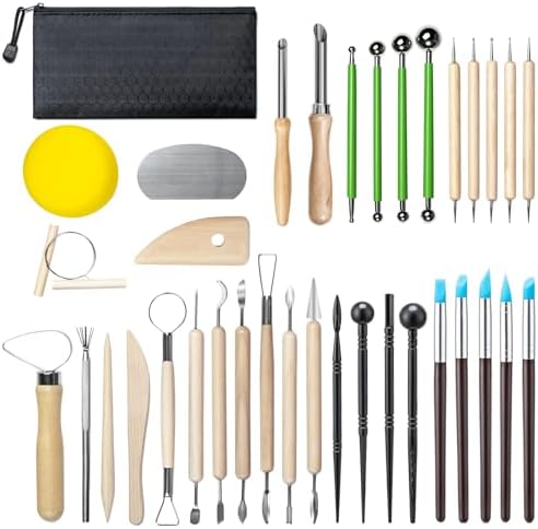 36 PCS Clay Tool, Clay Sculpting Tools Kit, Pottery Tools Can be Used for Stippling, Carving, Molding, and Shaping Clay Crafts, for Beginners, Hobbyists, Artists by Unknown