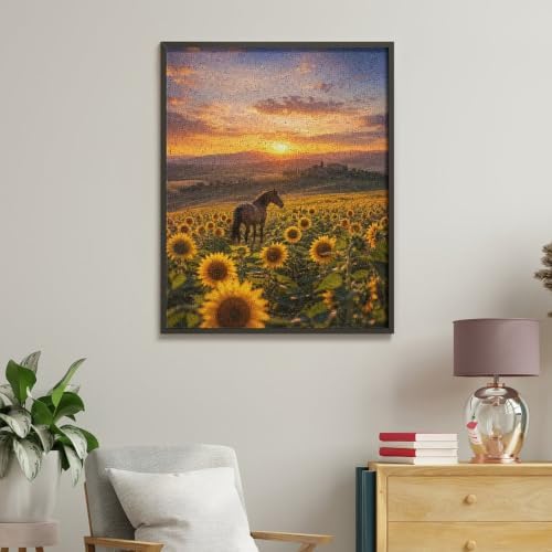 Bozfoxa Paint by Numbers Kit for Adults Beginner Sunflower Horse - Image 4