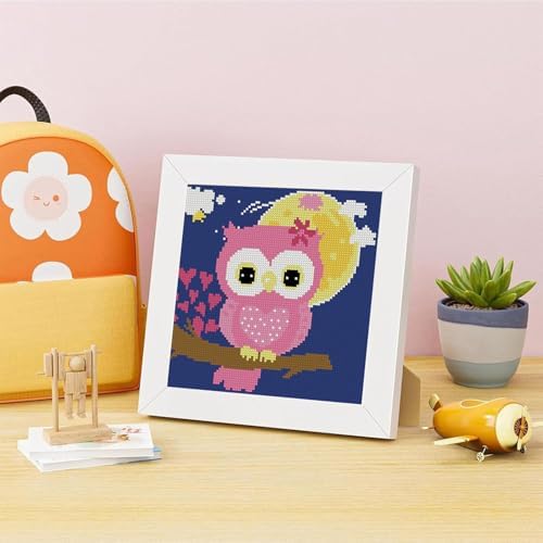Lzyueyuan Owl Stamped Cross Stitch Kits for Beginners, Cross Stitch for Adults with Framed,Crafts for Girls 8-12 Embroidery Kit,11CT Cross-Stitch Arts and Crafts for Adults 8.7inX8.7in - Image 3