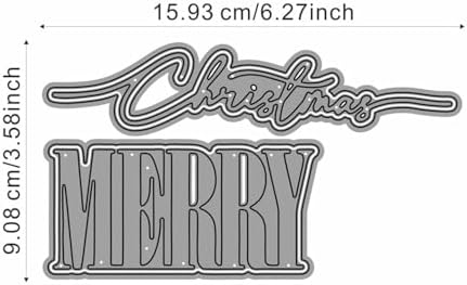Scrapbooking Die-Cuts, Christmas Metal Cutting Dies for Card Making, Paper Craft Punch Template, Background Embossing Stencils, DIY Album Décor (Merry christmas-15.93x9.08cm) - Image 7