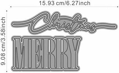 Scrapbooking Die-Cuts, Christmas Metal Cutting Dies for Card Making, Paper Craft Punch Template, Background Embossing Stencils, DIY Album Décor (Merry christmas-15.93x9.08cm) - Image 7