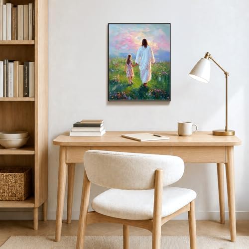 bitCNY Paint by Numbers for Adults, Jesus Holding Child's Hand DIY Acrylic Painting Kit, Christian Paint by Number Canvas Art, Inspirational Religious Wall Decor, 16x20 Inch - Image 7