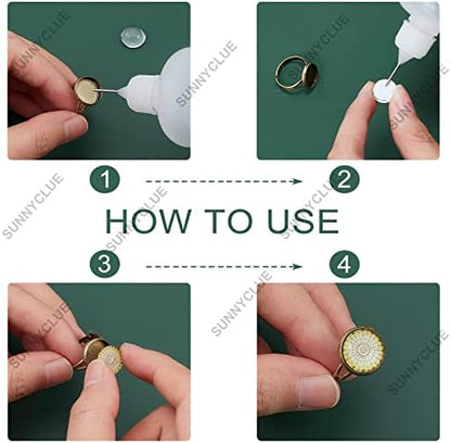 SUNNYCLUE 40Pcs DIY 20 Set Vintage Style Brass Finger Ring Base Adjustable Rings Making Kit Ring Components Blanks Clear Glass Cabochons for Jewelry Making Ring Setting Tray Bezel Antique Bronze - Image 4