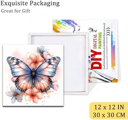 Natuyalo Framed Paint by Numbers Kit for Adults - Colorful Butterfly DIY Adult Paint by Number Kits Animal Acrylic Canvas Painting for Adults Beginners Art Crafts with Frame, 12x12 Inch - Image 6