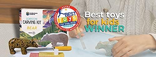 STUDIOSTONE CREATIVE DIY Arts & Crafts Carving Kit Kids Adults Bear Sculpture Soapstone - Image 6