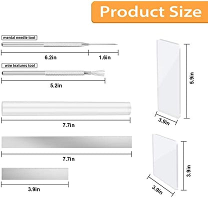 12 Pcs Polymer Clay Cutter Tools, Acrylic Roller for Polymer Clay, Acrylic Sheet Rectangle Shape, Clay Rolling Pin, Modeling Clay Carving Tools, Shaping Knife for Clay DIY, Earing Making, Jewelry - Image 2