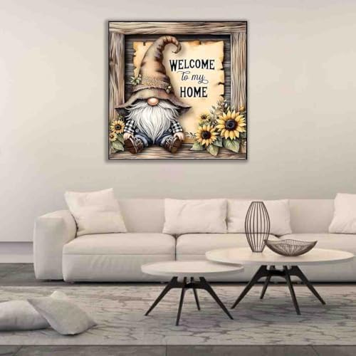 DYAIANGMU Gnome Stamped Cross Stitch Kit for Adults 13.7x13.7 inches - Image 3