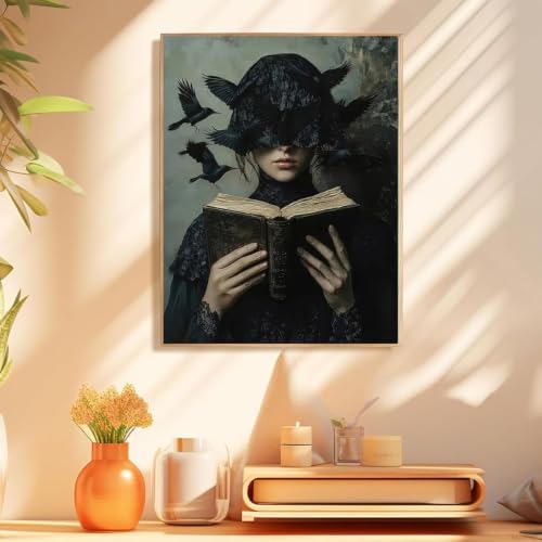Gothic Crows Paint by Numbers Kit for Adults Framed Canvas, Frameworkless - Image 4