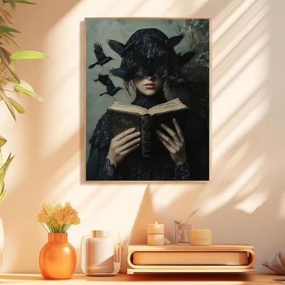 Gothic Crows Paint by Numbers Kit for Adults Framed Canvas, Frameworkless - Image 4