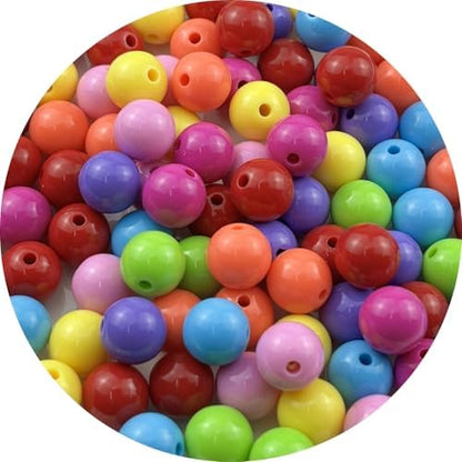100pcs Acrylic Round Beads for Crafts 12mm Resin Candy Color Spacer Beads with Hole for Jewelry Making Sewing Crafts Decoration Necklaces Bracelets Earrings Supplies(Dark Mix Colors) by Unknown
