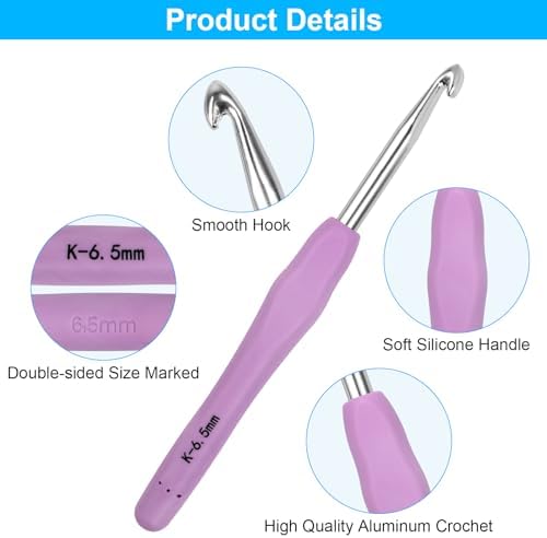 Large Crochet Hooks 5 Sizes Crochet Hook Set, 29 Pack Yarn Needle Kits for Beginners, Knitting Needles with Ergonomic Handles for Arthritic Hands, 6.5mm 7.0mm 8.0mm 9.0mm 10.0mm Crochet Needle Kit - Image 3