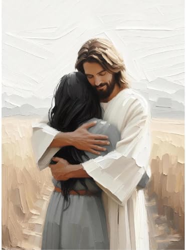 Christianity Paint by Numbers Kit for Adults Framed Canvas, Frameworkless by FairylandJinWenn