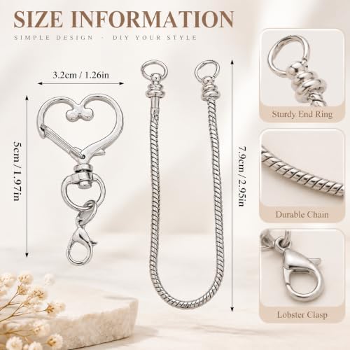 10PCS Beadable Keychain Bars Mixed Color Chain Keychains Key Chain Making Kit - Image 4