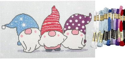 Howie's Christmas Needlepoint Needlepoint Kits, 18CT Printed Embroidery Pattern Starter Kits, Stamped Patterns Canvas Kits(Gnome-Merry Christmas 4,6x11inch) by HowiesNeedlepoint