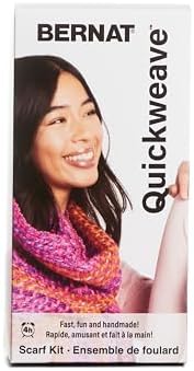 Bernat QuickWeave - 1 Pack of 120 Yards/4.9 oz Citrus Twist Yarn 80% Acrylic 20% Wool Grid 85% Acrylic 15% Polyester Needle 100% Plastic - Image 2